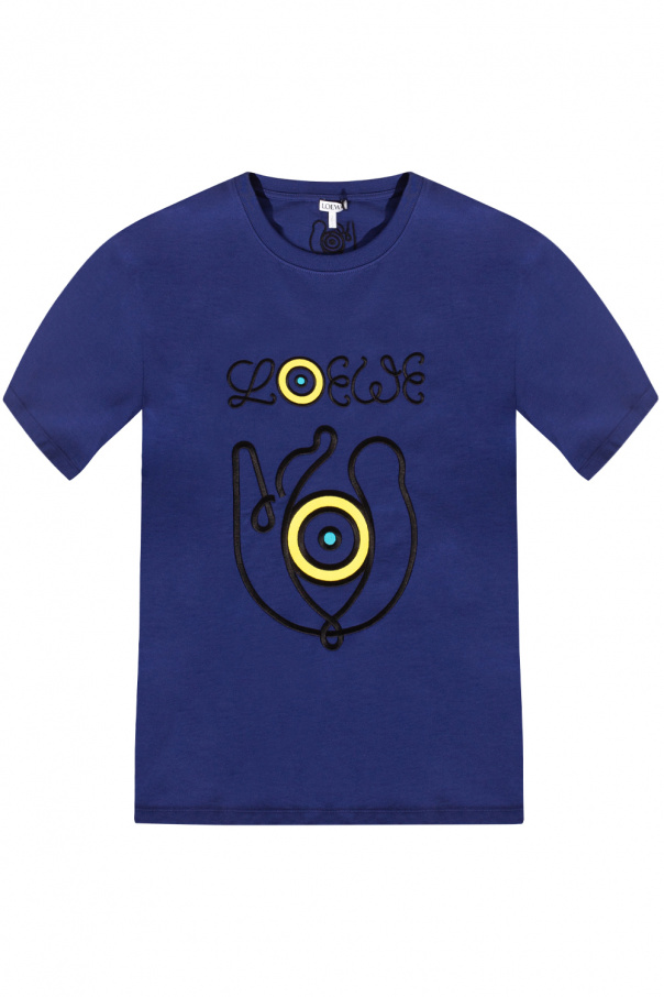 LOEWE ネイビー プリントTシャツ Regular fit T-shirt in cotton Blue - LOEWE